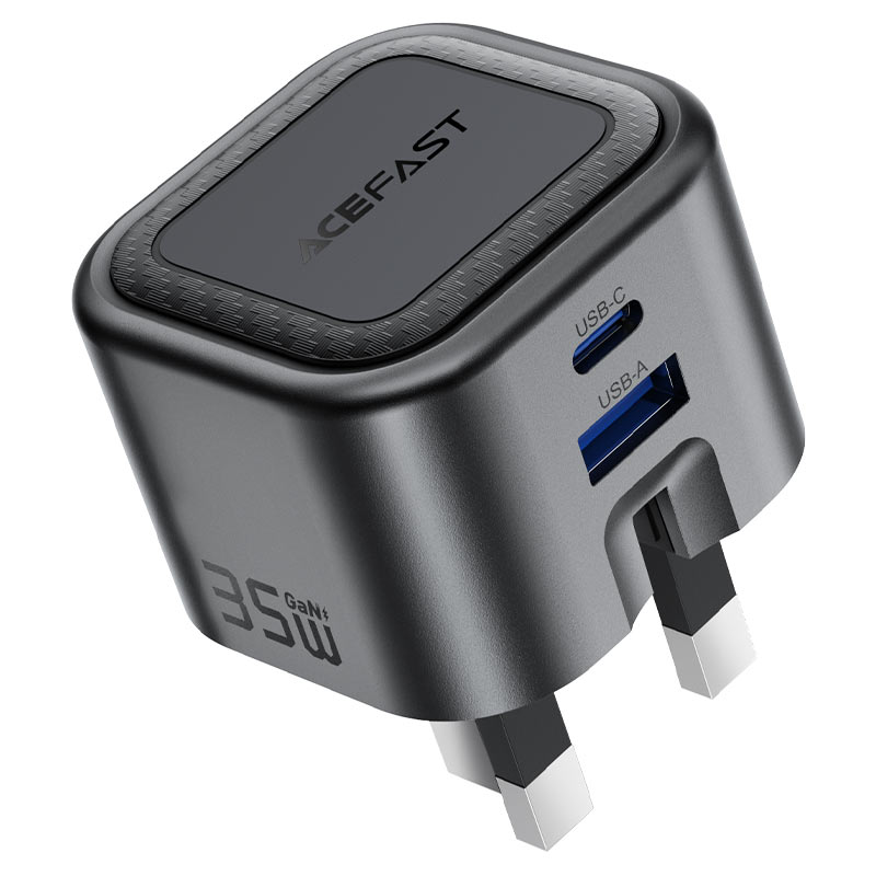 AceFast | 18499 | A120 | PD35W Folding Gan (A+C) Charger Display Set (P5) Metal Gray| UK | Black