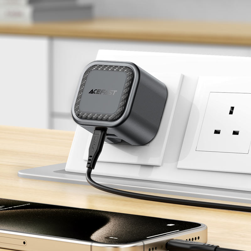 AceFast | 18499 | A120 | PD35W Folding Gan (A+C) Charger Display Set (P5) Metal Gray| UK | Black