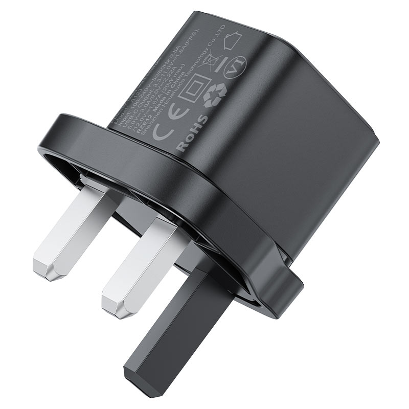 AceFast | 18492 | A123 | PD20W Gan (Usb C) Charger Display Set (P5) | UK | Black