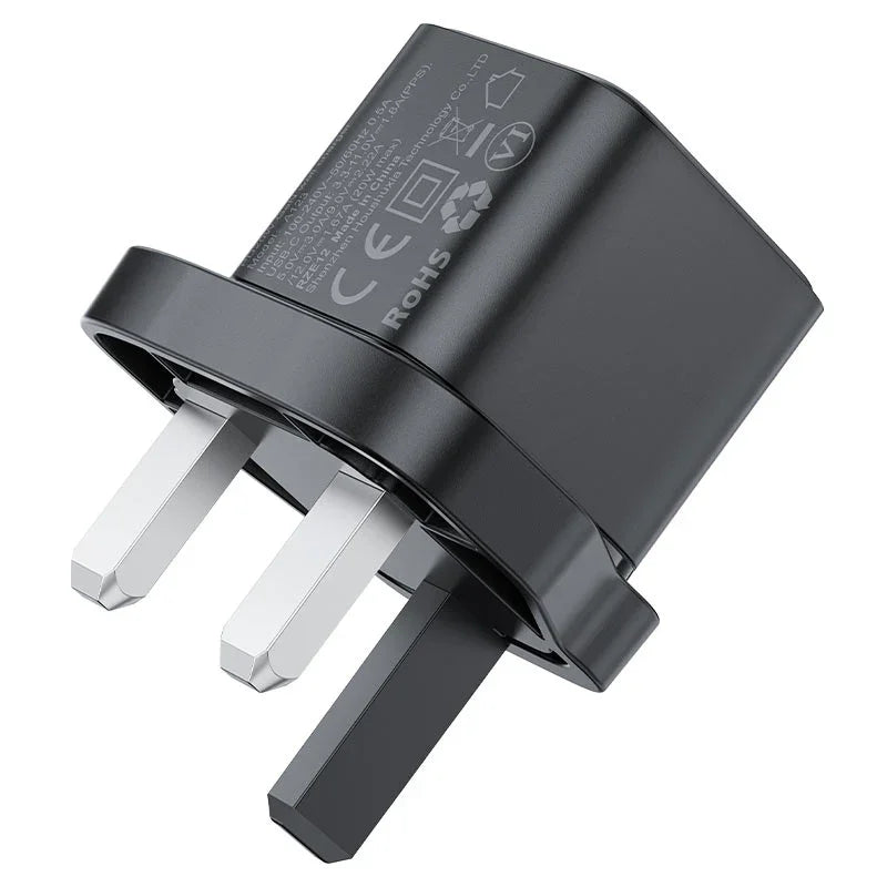 AceFast | 18492 | A123 | PD20W Gan (Usb C) Charger Display Set (P5) | UK | Black