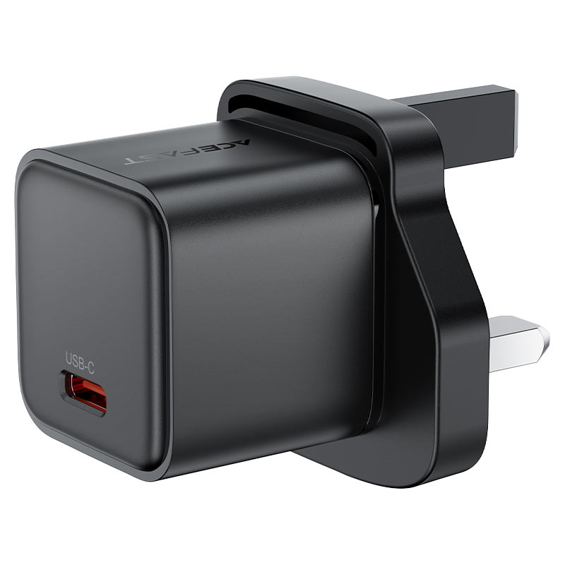 AceFast | 18492 | A123 | PD20W Gan (Usb C) Charger Display Set (P5) | UK | Black