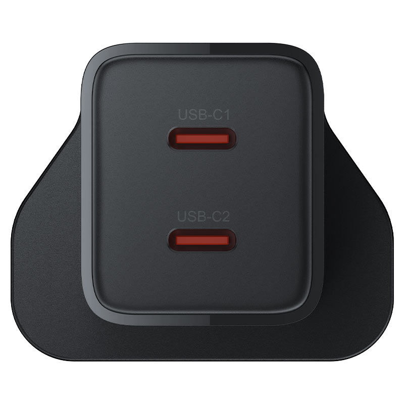 AceFast | 18497 | A128 | PD45W Gan (Usb C+Usb C) Charger | UK | Black