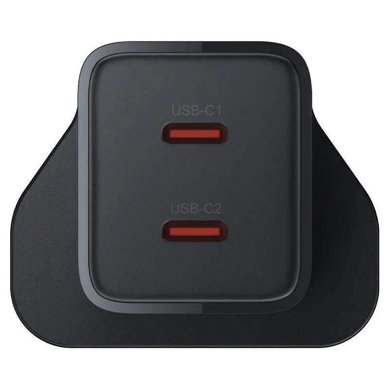 AceFast | 18497 | A128 | PD45W Gan (Usb C+Usb C) Charger | UK | Black