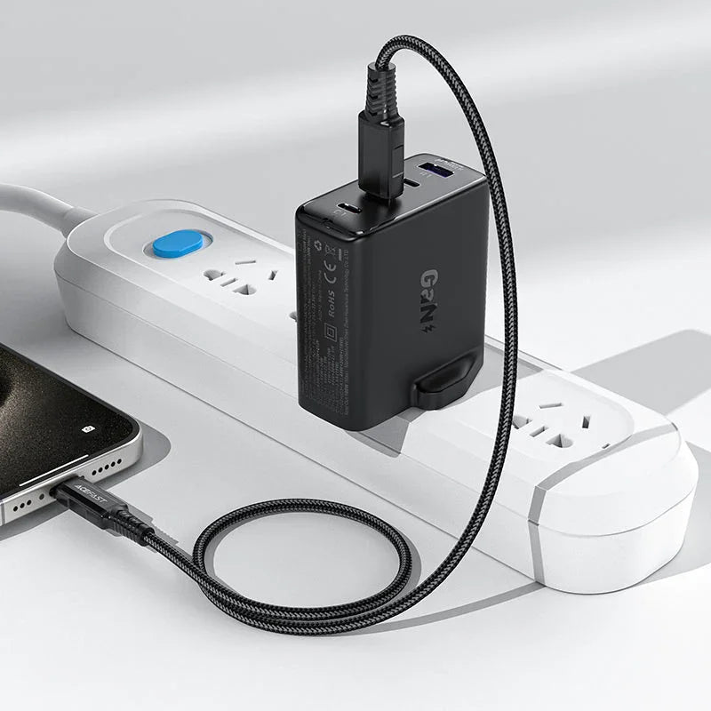 AceFast | 17300 | A97 | PD100W Gan (3*Usb C+Usb A) Charger | UK | Black