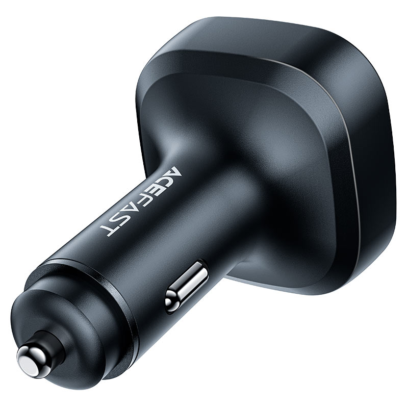 AceFast | 15881 | B5 | 101W (2C+A) Metal Car Charger With Oled Smart Display | Black