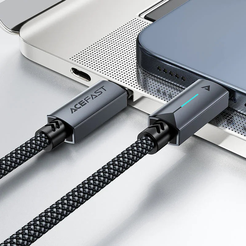 AceFast | 18476 | C19-03 | كابل شحن سريع USB C إلى USB C بقوة 60 واط | أسود