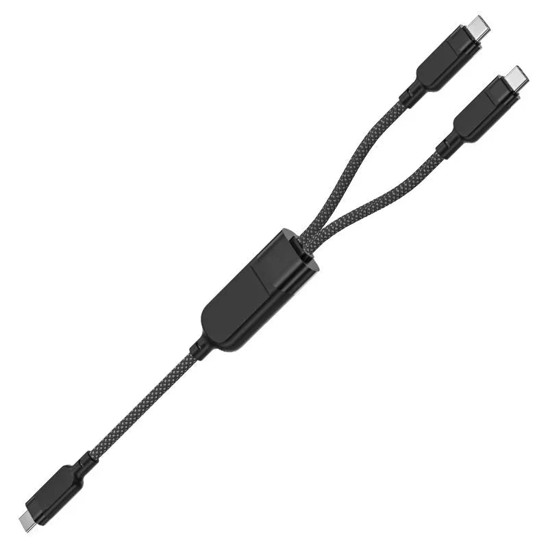 AceFast | 17674 | C5-11 | Usb C 2 In 1 100W Intelligent Balance Aluminum Alloy Connectors Charging Data Cable | Black