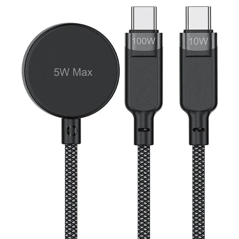AceFast | 17966 | C6-11 | كابل بيانات USB C 3 في 1، 100 واط، شحن ومزامنة ذكي | أسود