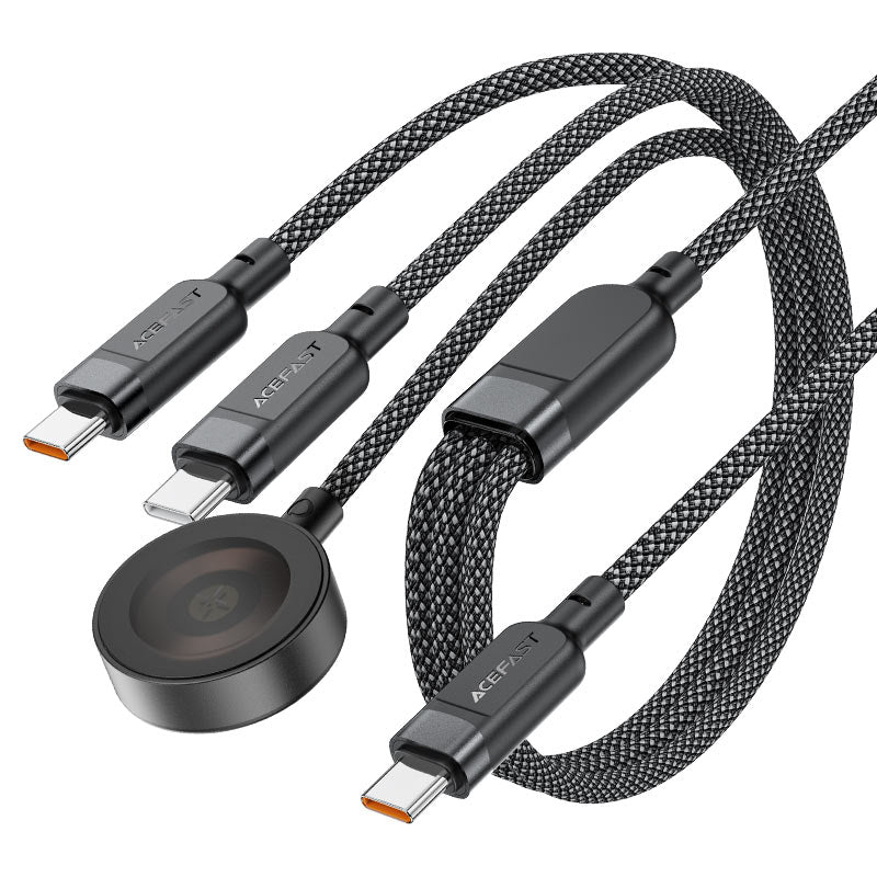 AceFast | 17966 | C6-11 | Usb C 3 In 1 100W Intelligent Balance Charging Data Cable | Black