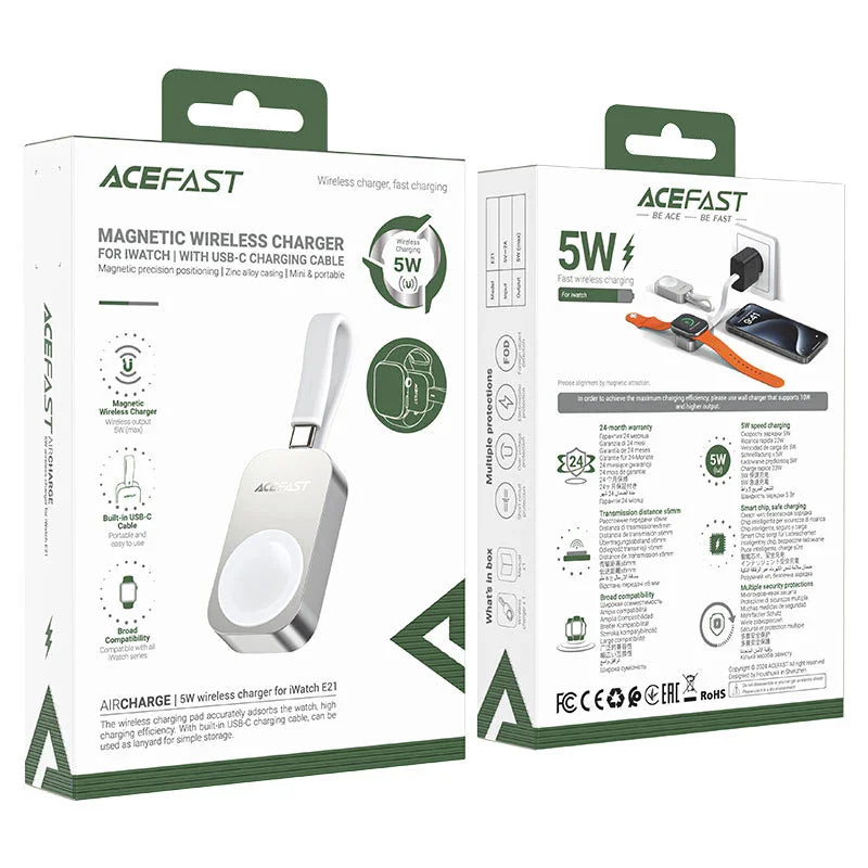 AceFast | 17947 | E21 | 5W Wireless Charger For Iwatch | Silver