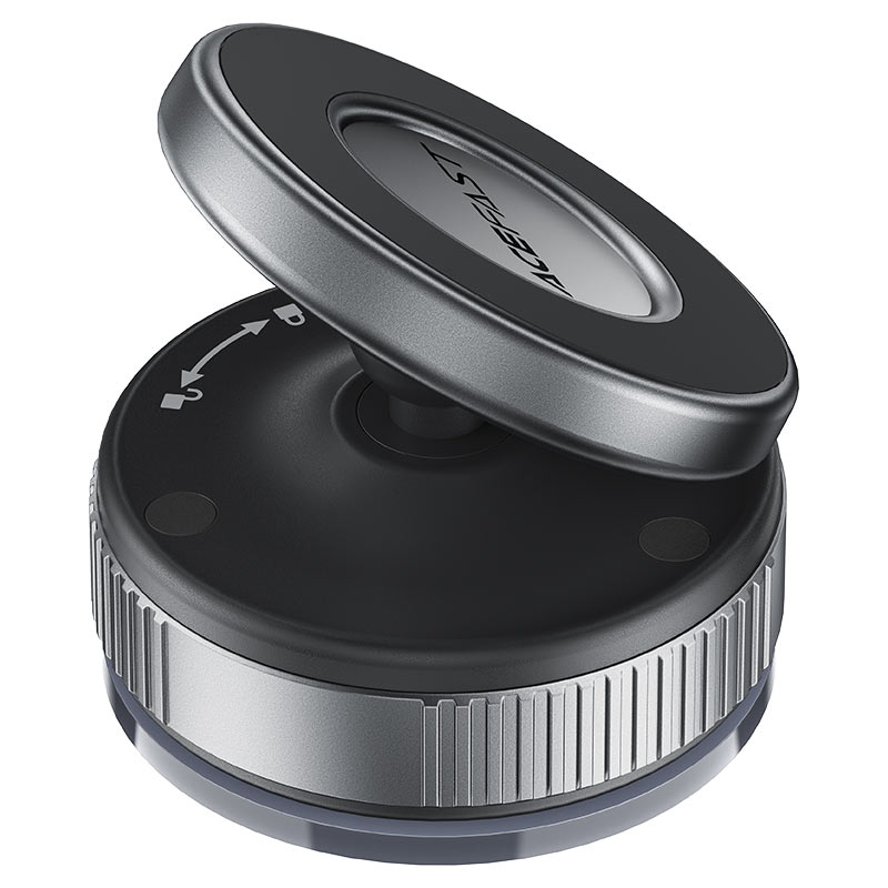 AceFast | 18570 | E27 | Manual Suction Cup Magnetic Phone Holder | Metal Gray