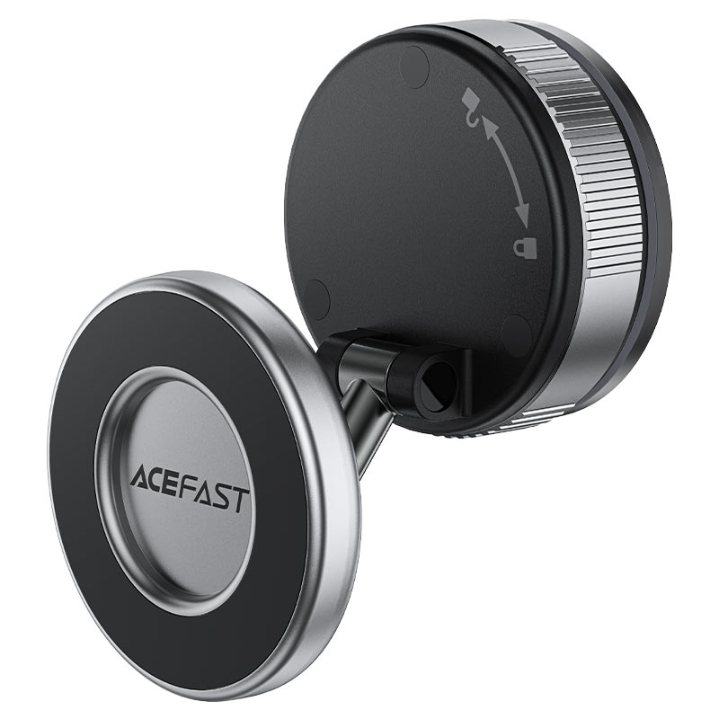 AceFast | 18569 | E28 | Manual Suction Cup Magnetic Phone Holder | Metal Gray