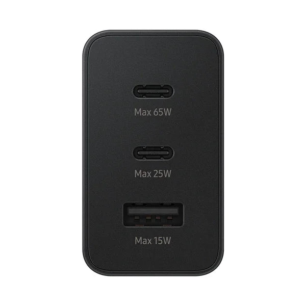 EP-T6530NBEGWW | SAMSUNG Power Adapter Trio 65W | USB-C Port X2 | USB-A Port