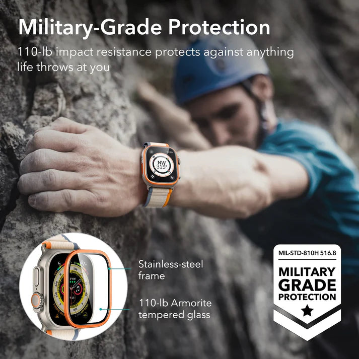 ESR | 1F0010104 | ESR Apple Watch Ultra Armorite Screen Protector | 2 Pack - Navy Blue