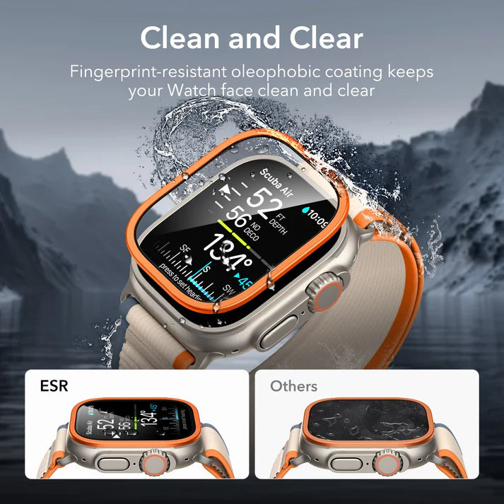 ESR | 1F0010104 | ESR Apple Watch Ultra Armorite Screen Protector | 2 Pack - Navy Blue