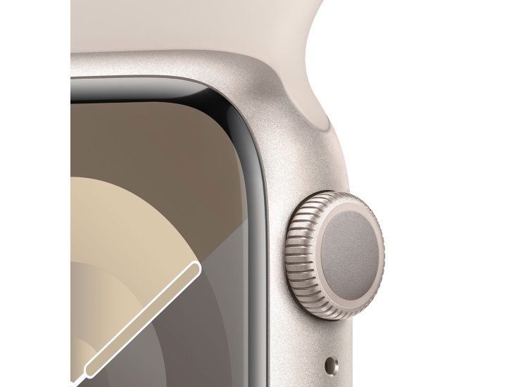Apple Watch Series 9 GPS 41mm Starlight Aluminum Case with M/L Starlight Sport Band