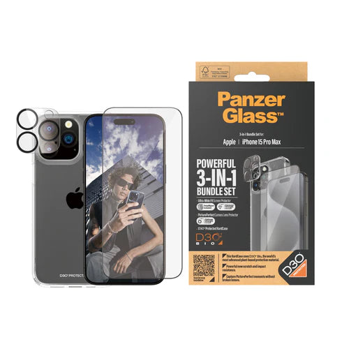 310103809، PanzerGlass iPhone 15 Pro Max 6.7