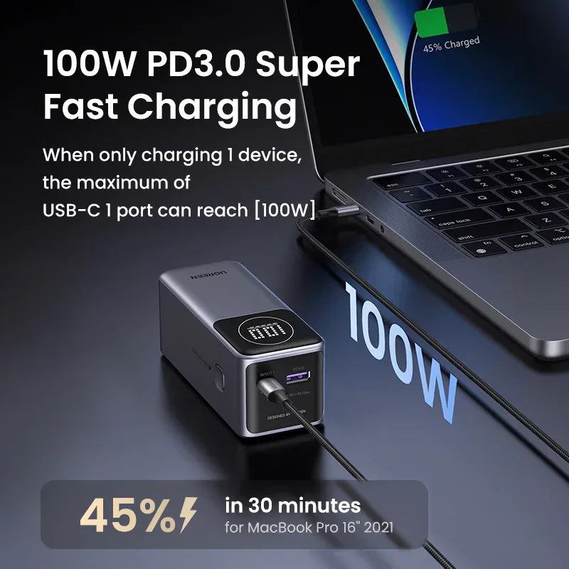 PB724 | UGREEN | 12000mAh 100W Fast Charging Power Bank 35526B | 35526B