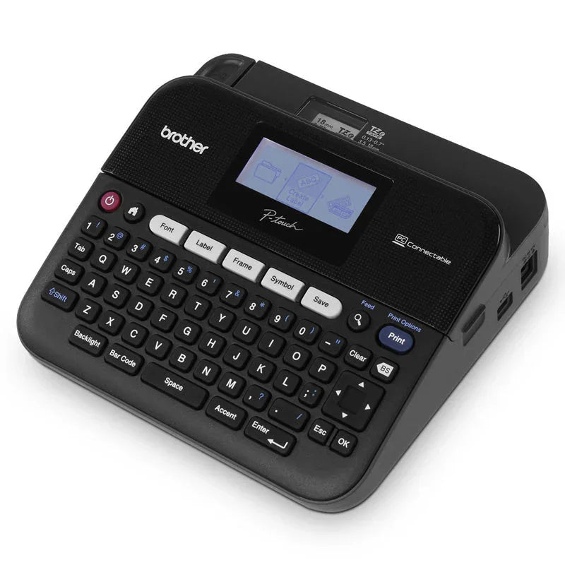 طابعة ملصقات Brother PT-D450 - 180 نقطة في البوصة / 20 مم / أبيض 