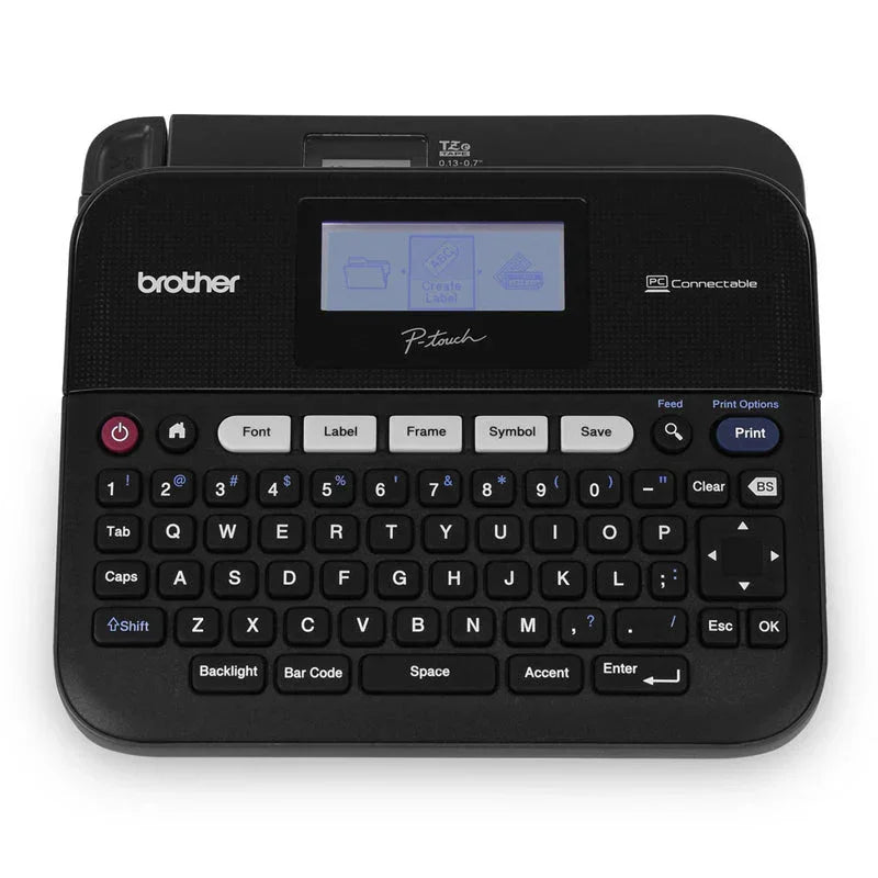 طابعة ملصقات Brother PT-D450 - 180 نقطة في البوصة / 20 مم / أبيض 