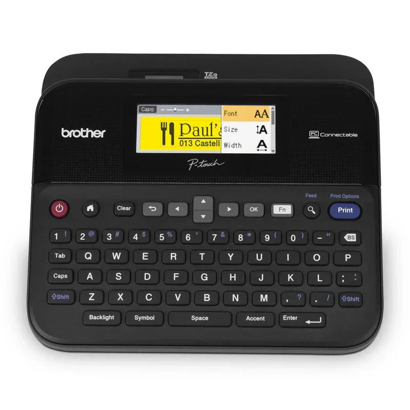 طابعة ملصقات Brother PT-D600VP - 180 نقطة في البوصة / 30 مم / أبيض 