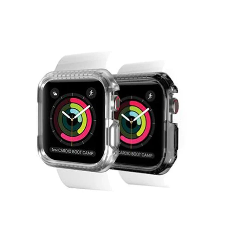 حافظة حماية من الصدمات من Itskins Spectrum Metal Antimicrobial 2M لساعة Apple Watch مقاس 40 مم - أسود + شفاف، قطعتان