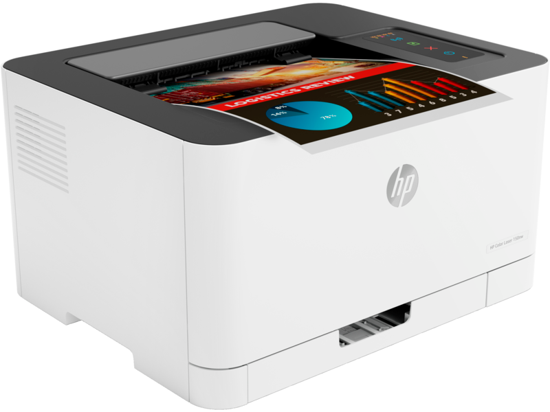 HP Color Laser 150nw Printer, 4ZB95A - White