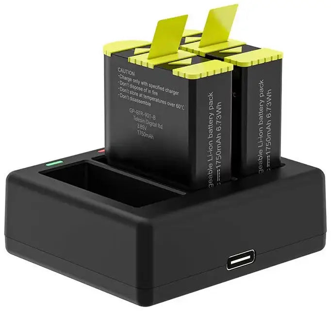 TELESIN 3 Slots Charger with 2 Batteries for GoPro 9/10/11 - GulfStore.com