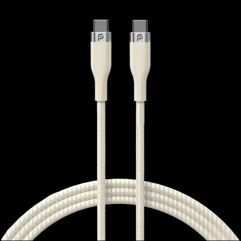 PR-RPBD12CC-BG , PowerO+ Rapid Pro Premium Braided Cable USB-C to USB-C 60W , 1.2M  Beige