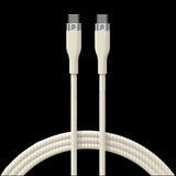 PR-RPBD12CC-BG، كابل PowerO+ Rapid Pro Premium المضفر من USB-C إلى USB-C بقوة 60 واط، بطول 1.2 متر، بيج