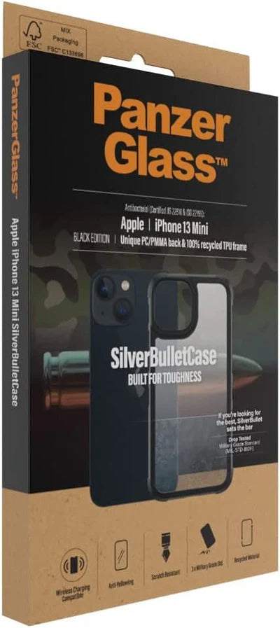 PanzerGlass™ SilverBullet ClearCase for iPhone 2021  5.4'' Black, AB 318 Bulky Case Black Frame