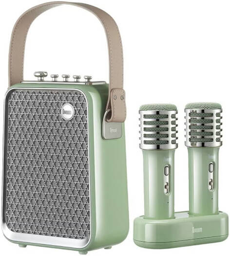 Divoom Songbird HQ - 50W Bluetooth Speaker with Karaoke Dual Wireless Microphones - Green