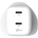 UM81UKW| Momax  1-Charge 45W 2-Port GaN Charger 2x USB-C  | UK  | White - GulfStore.com