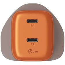 UM81UKM| Momax  1-Charge 45W 2-Port GaN Charger 2x USB-C  | UK  | Orange - GulfStore.com