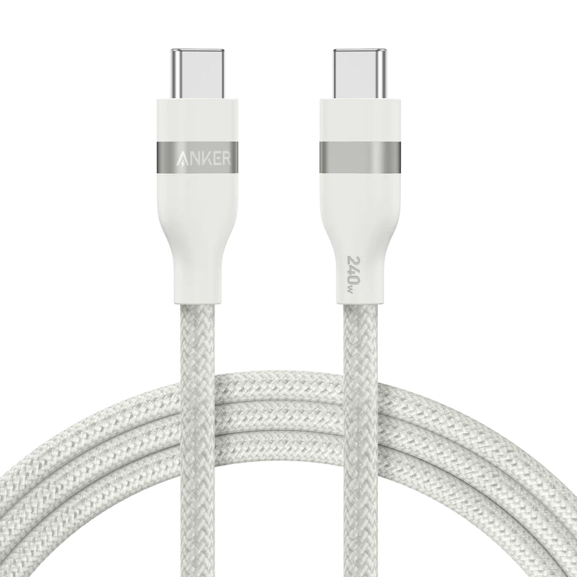 Anker USB-C to USB-C Cable 240W (Upcycled-Braided) (1.8m/6ft) -White
