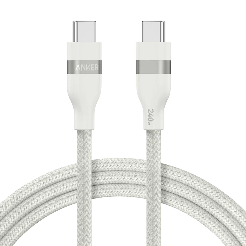 Anker USB-C to USB-C Cable 240W (Upcycled-Braided) (0.9m/3ft) -White