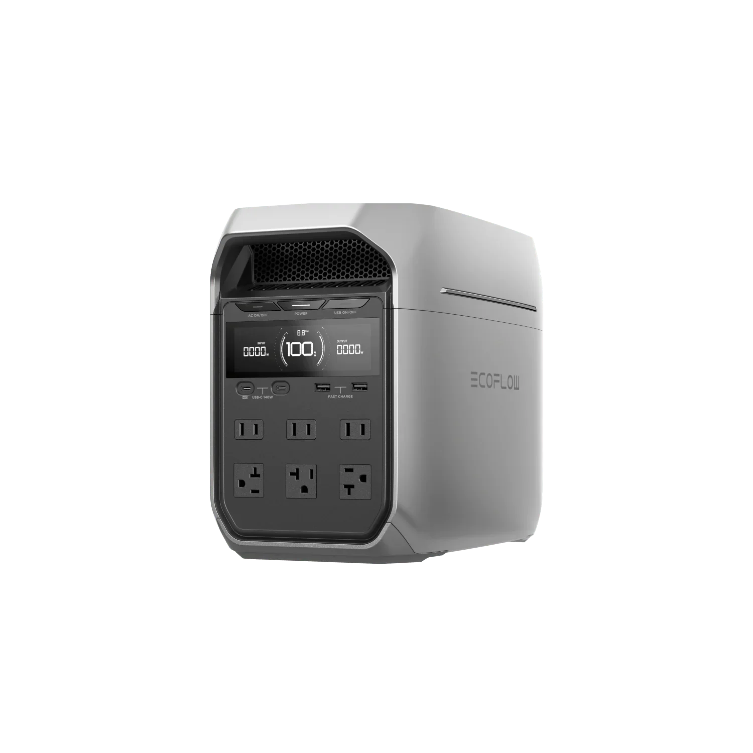 محطة طاقة محمولة ECOFLOW DELTA 3، بطارية LiFePO4 بسعة 1024 وات في الساعة، شحن كامل في 56 دقيقة، مخرج تيار متردد 1800 وات/منفذ USB-C 100 وات، مولد طاقة شمسية (لوحة شمسية اختيارية) لطاقة احتياطية منزلية، والتخييم، والمركبات الترفيهية