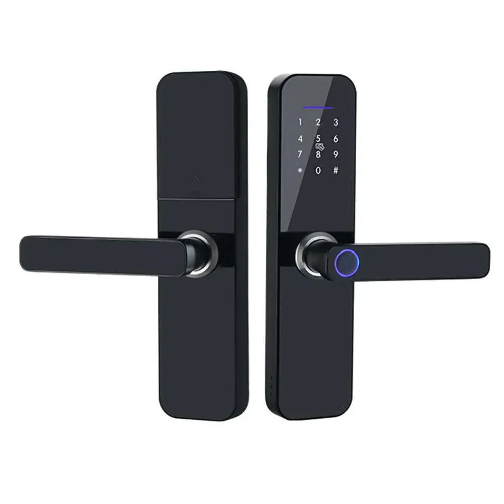Elite Smart Lock , Finger Print + Password + Card + App Remote , Black