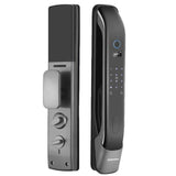 Elite Smart Door Lock , Finger Print + Password + RFID Card + Key + Temporary Key + IR Camera - LCD Display 4 - Black