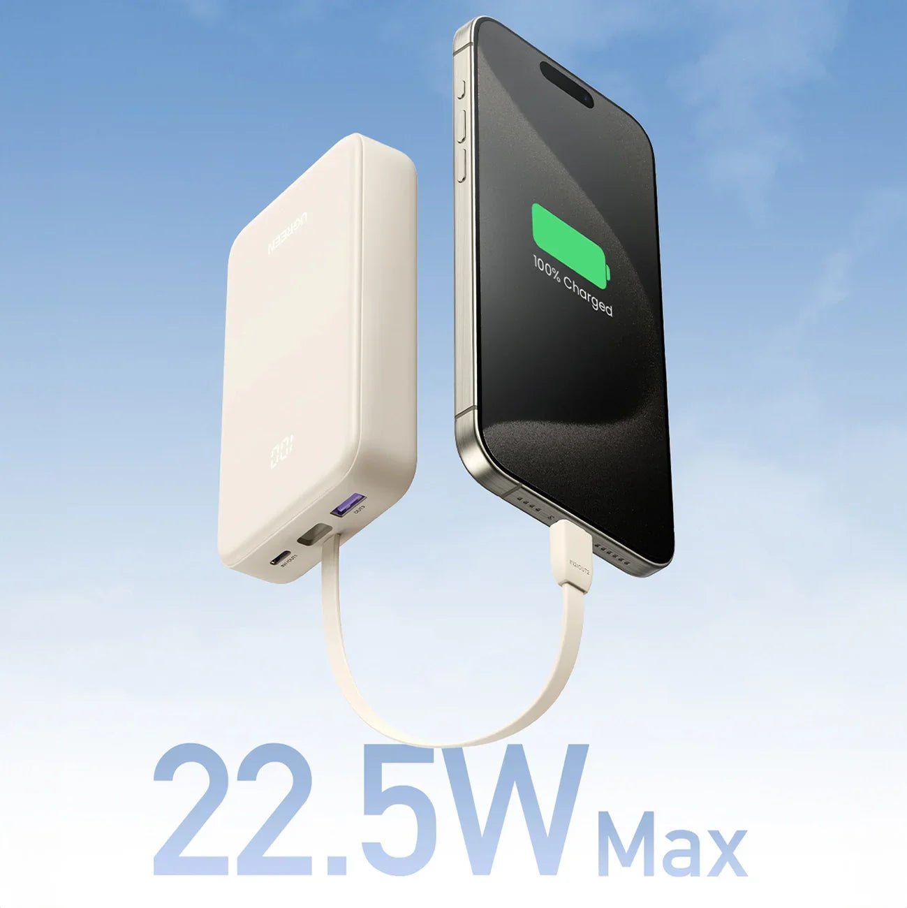 PB505 | UGREEN | 20000mAh PB with Built-in Cable35340 | 35340