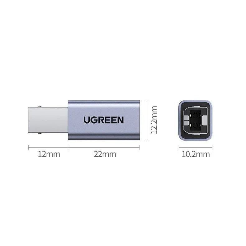 US382 | UGREEN | USB2.0 USB-C/F to USB2.0 B/M Adapter Aluminum Case US382 | 20120