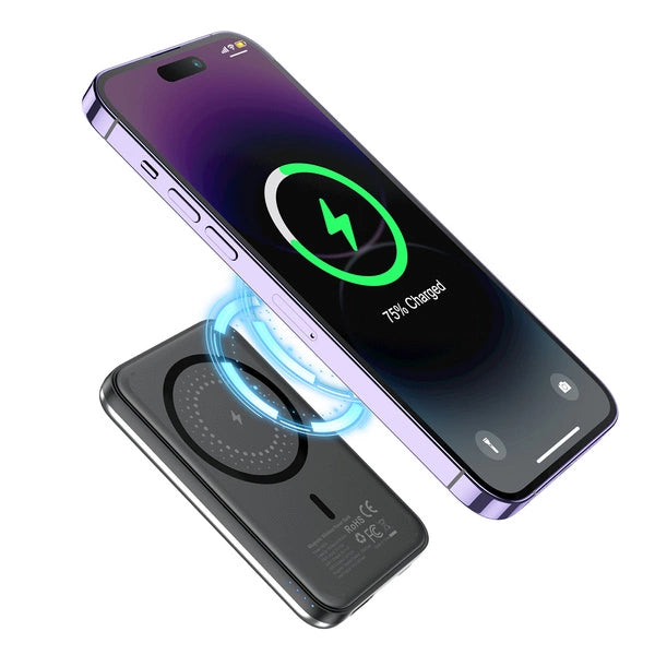 B655 Choetech 5000mah Mini magnetic wireless power bank silver