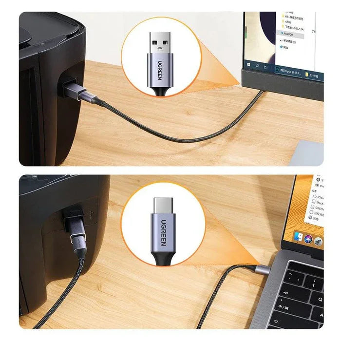 US382 | UGREEN | USB2.0 USB-C/F to USB2.0 B/M Adapter Aluminum Case US382 | 20120