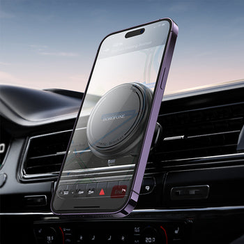 BH135 | Borofono Parker Ring Magnetic Car Holder | Air Outlet | Black