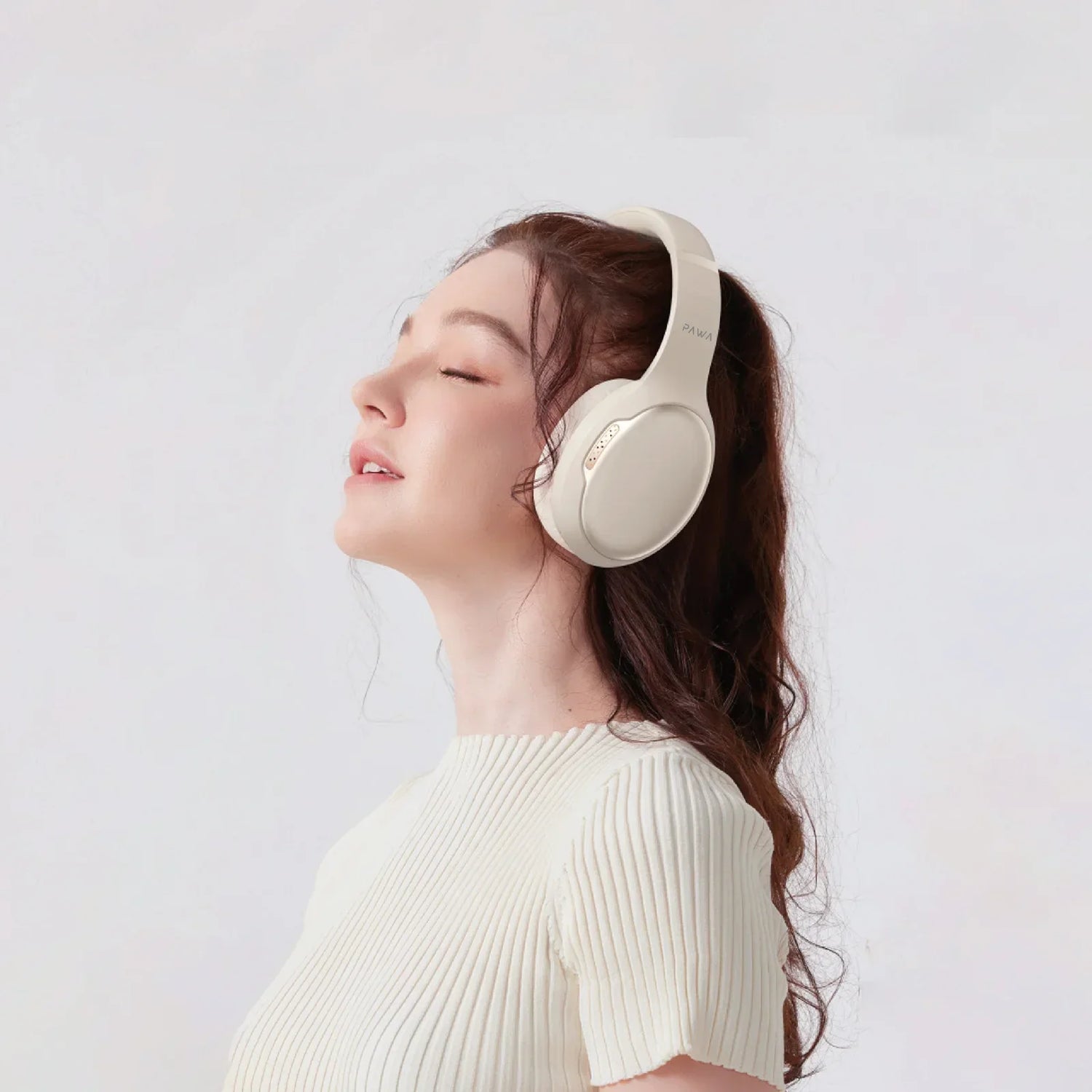 Pawa Infinite ANC Wireless Noise Cancelling Headphone 165 HRS Playtime -Cream (PW-HFIAN165-CR)