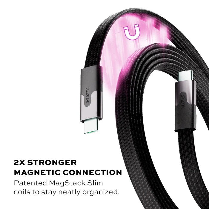 Statik | PUP-0495-3FT-CC-BLK | Statik MagStack Slim Pro Cable USB-C to USB-C 1M/3.3ft