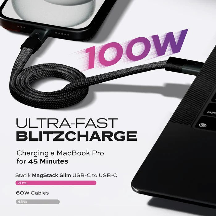 Statik | PUP-0495-3FT-CC-BLK | Statik MagStack Slim Pro Cable USB-C to USB-C 1M/3.3ft