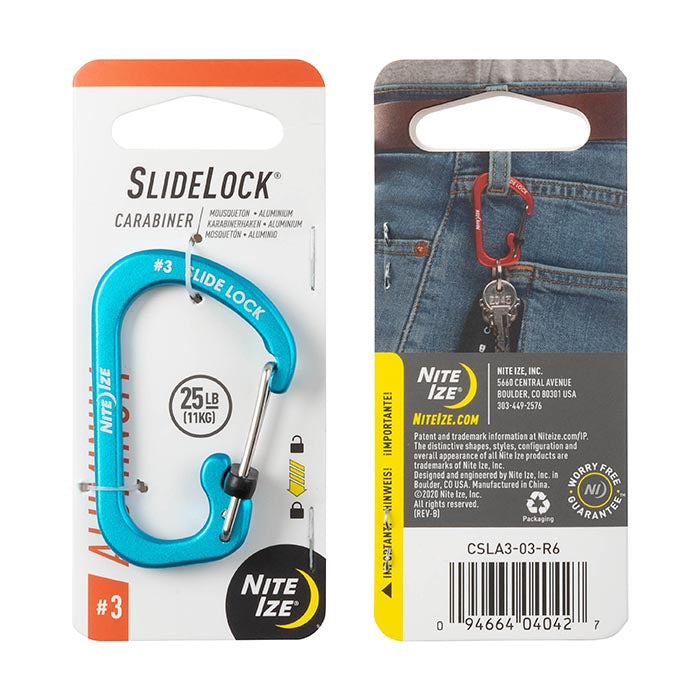 NiteIze | CSLA3-03-R6 | NiteIze SlideLock® Carabiner Aluminum | Blue