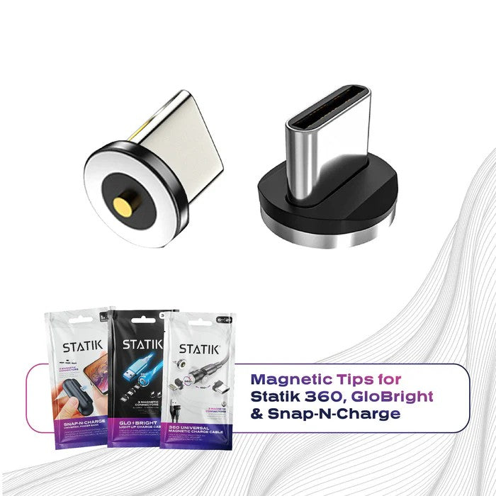 Statik | PUP-0400 | Statik Magnetic Tips for Magnetic Charge Cables, 3-Pack 3x USB-C