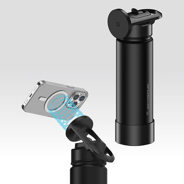 Scosche MagicMount Flask 22oz Stainless Steel Insulated Water Bottle w/ Magnetic Mount - Black